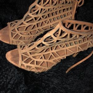 Zara Brown Caged Heels